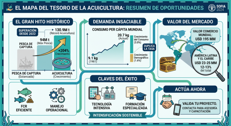 El Oro Azul del Siglo XXI: Cómo Traducir el Último Informe de la FAO en Inversiones Piscícolas Rentables.