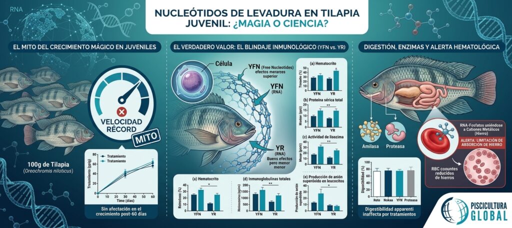 El Mito del Crecimiento Mágico: Lo que la Ciencia Revela sobre los Nucleótidos y la Inmunidad en Tilapias
